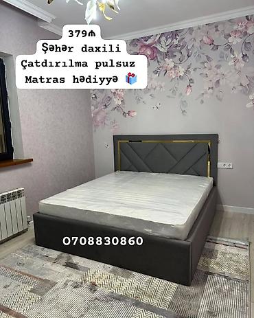 Ev üçün mebel: Yataq dəsti – 379 AZN Müasir dizaynlı iki nəfərlik yataq modeli — 1