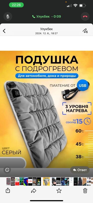 Автономные обогреватели и вентиляторы для салона: Подогрев подушка . Цена:1600