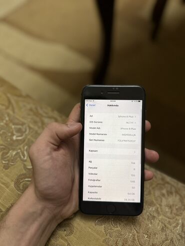 Çəngəllər: IPhone 8 Plus, 64 GB, Qara, Barmaq izi