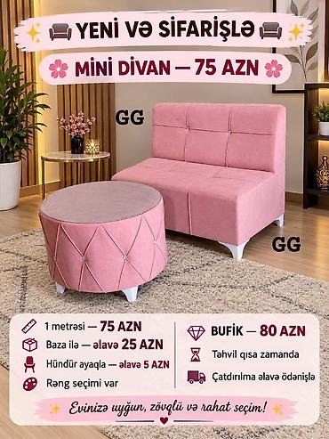 Mini divan və bufik dəsti - Mini divan: 1 metr – 75 AZN - Baza əlavə lalafo.az -da Mini divan və bufik dəsti - Mini divan: 1 metr – 75 AZN - Baza əlavə