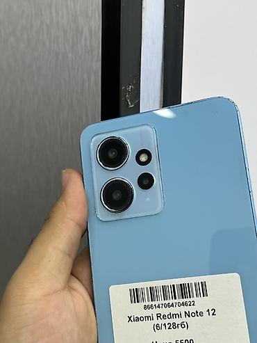ноут: Redmi, Redmi Note 12, Б/у, 128 ГБ, цвет - Голубой, 2 SIM — 3