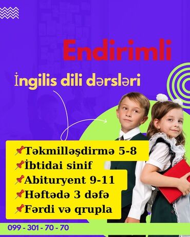 Repetitorlar: Xarici dil kursu, İngilis dili, Uşaqlar üçün, Abituriyentlər üçün
