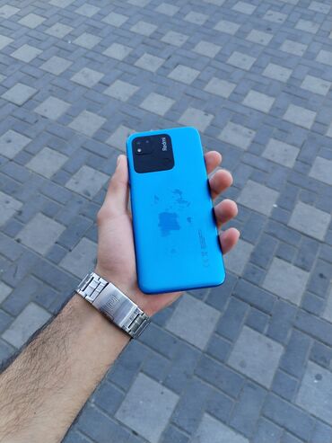 telefonla: Xiaomi Redmi 10A, 64 GB, rəng - Mavi, 
 Düyməli, Barmaq izi, Face ID