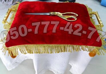 Dekorlar və bəzəklər: Lent kəsilməsi dəsdi. Açılış dəsdi. Padnos qayci lent kesilmesi desti — 7