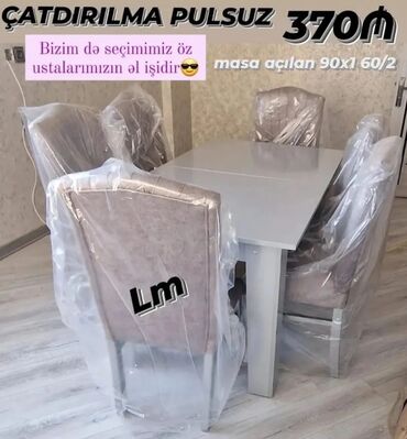 старые стулья: Qonaq otağı üçün, Yeni, Açılmayan, Dördbucaq masa, 6 stul