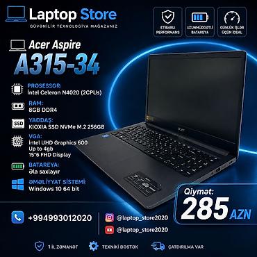 🔥 Acer Aspire A315-34 – Cəmi 285 AZN! Sərfəli qiymətə etibarlı lalafo.az -da 🔥 Acer Aspire A315-34 – Cəmi 285 AZN! Sərfəli qiymətə etibarlı