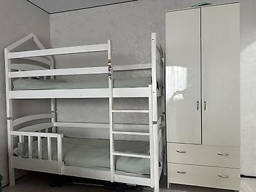 бункер б: Двухъярусная детская кровать, Б/у, Натуральное дерево, цвет - Белый — 2