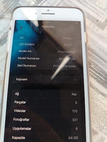 iphone 8 plus satılır: IPhone 8 Plus, 64 GB, Gümüşü, Barmaq izi — 3
