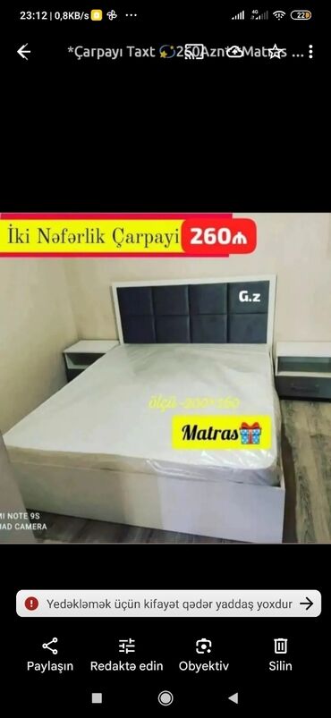 Sifarişlə çarpayılar: Birnəfərlik, Bazasız, Pulsuz matras, Siyirməsiz, Sadə laminat — 16