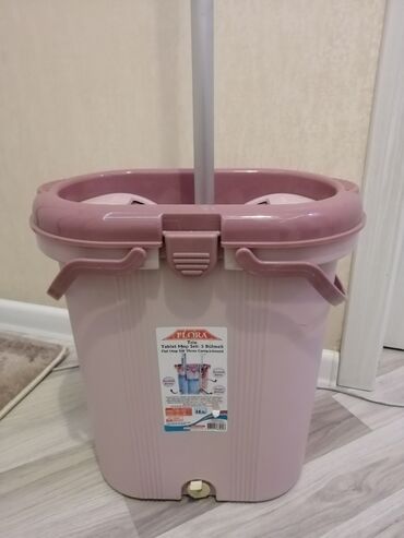 Süngərlər və fırçalar: Flora Trio Tablet Mop Seti – 3 bölməli - Düz (flat) mop başlığı və