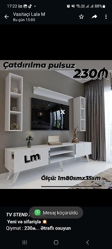 perla tv stend: _*TV STEND / TV altı*_ *Yeni və sifarişlə* 💥 Qiymət : *230₼* — 1