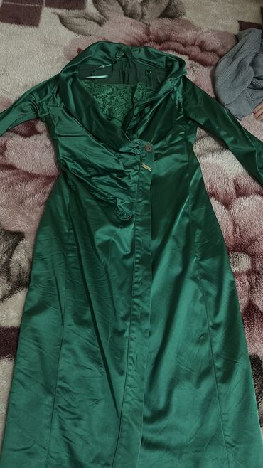 вечерние платья цвета марсала: Вечернее платье, Классическое, Средняя модель, Атлас, С рукавами, L (EU 40)