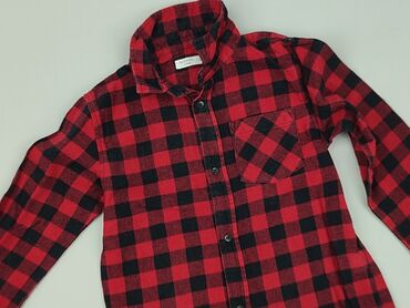 czarne rajstopy do czerwonej sukienki: Shirt 5-6 years, condition - Very good, pattern - Cell, color - Red