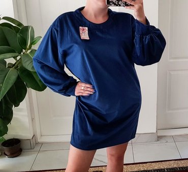 zara košulja haljina: M (EU 38), color - Blue, Oversize, Long sleeves