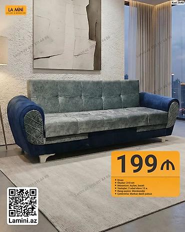 generator az: LA MINI divan - Ölçü: 210 sm - Mexanizm: açılan, bazalı - Yastıqlar — 1