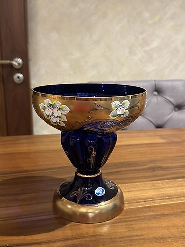 Ev və bağ: Böyük dekorativ qədəh-kasel - Material: qalın, kobalt-mavi şüşə - — 6