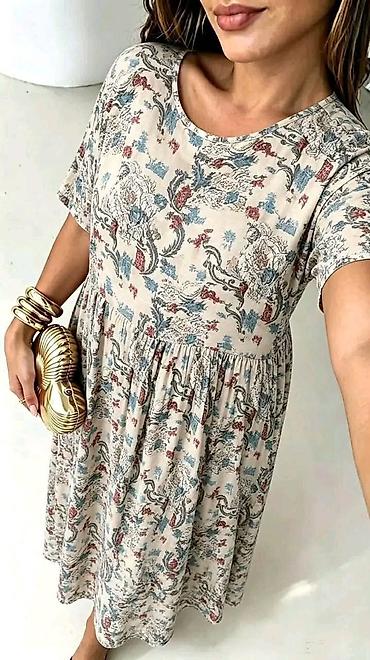 pantalone mango: Ženska letnja haljina sa cvetnim printom - Kroj: komotan A-kroj sa — 7
