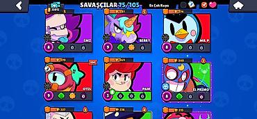 et doyen: Brawl Stars hesabı – 33,012 qəhrəman gücü (üst paneldə görünür) — 5