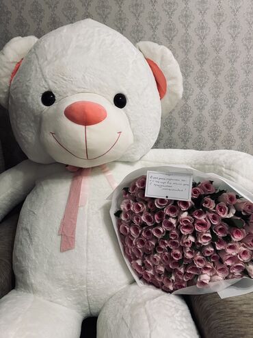 монстера с белыми листьями купить: Мишка 2метровая,белая,новая,красивая мишка за 8000