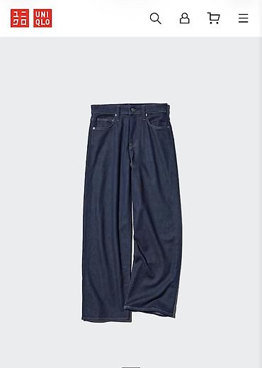 Джинсы: Джинсы, Прямые, Uniqlo, Япония, Средняя талия, Стрейч, L — 1