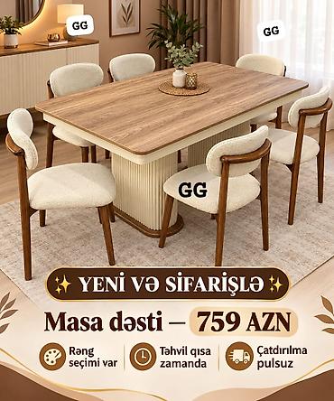 Masa dəsti – 759 AZN Yeni və sifarişlə. Zərif dizaynlı yemək