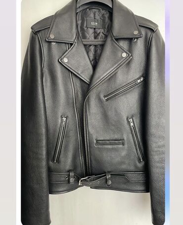 мужской кожа куртка: Куртка M (EU 38), L (EU 40), цвет - Черный