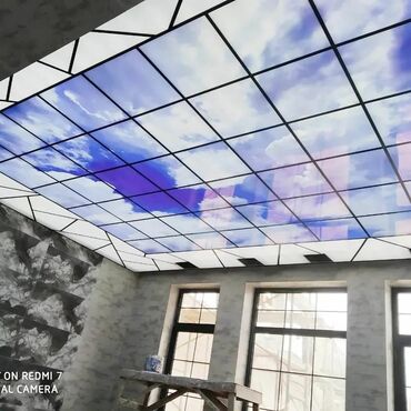 plastik divar uzlukleri: LED işıqlı şüşə/akril tavan panel sistemi - Tavan üçün modul tipli