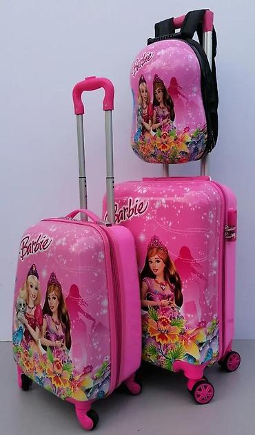 Rančevi, torbe i koferi: Komplet dečijeg putnog kofera Barbie – 3 dela - Dizajn: Barbie motivi — 1
