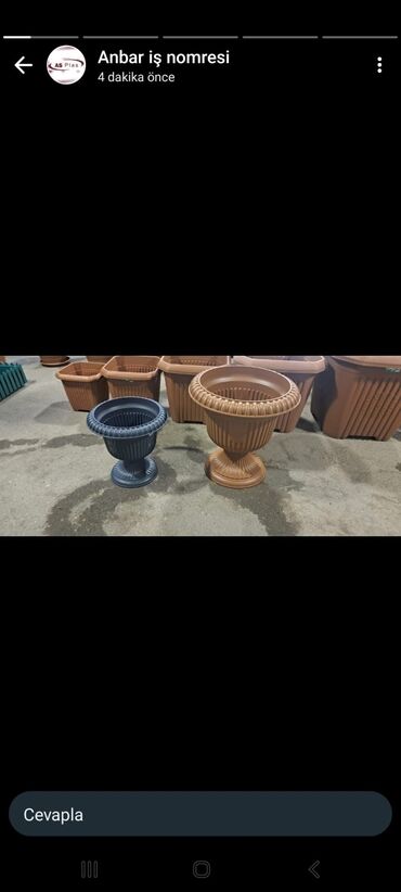 Bitkilər üçün dibçəklər: Dipçəklərin topdan və Pərakəndə satışı. Anbardan satış. Hansı formada — 5