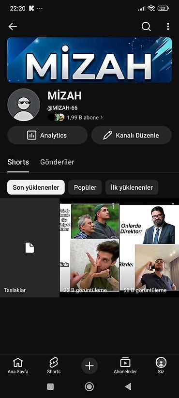 videolar yukle: Xidmət: YouTube Shorts kanalı – “MİZAH” Təsvir: - Mövzu: Humor/mem — 2