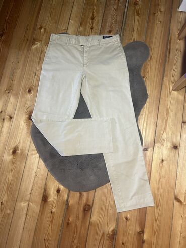 štofane pantalone: Trousers L (EU 40), color - Beige