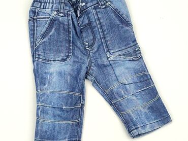 jeansy z cyrkoniami: Джинсові штани, F&F, 3-6 міс., стан - Дуже гарний