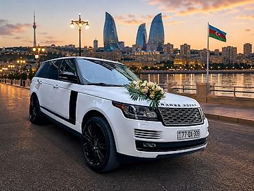 mdf qapi: Range Rover (ağ rəng) – toy və tədbir üçün bəzədilmiş VIP avtomobil — 1