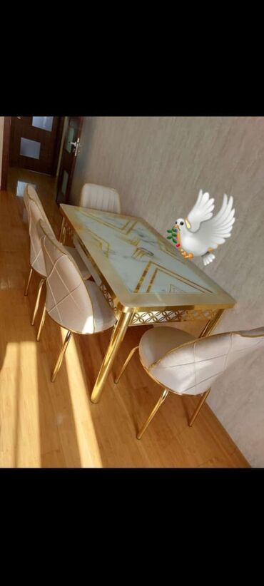 metbex stol desti: Mətbəx üçün, Yeni, Dördbucaq masa, 4 stul