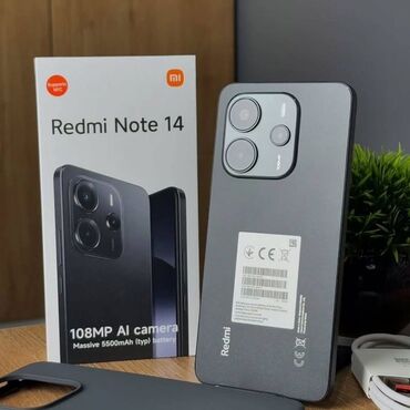 камера на дом: Redmi, Redmi Note 14, Жаңы, 256 ГБ, түсү - Кара, 2 SIM