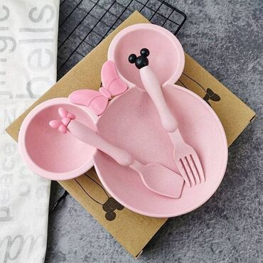 kuhinjski element: Minnie Mouse set tanjir i escajg za devojcice Set sadrzi: 1 x tanjir