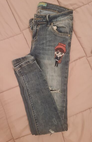 Farmerke: Farmerice kao nove. vel. s.m. polu obim struka su. 35cm. jedino — 2