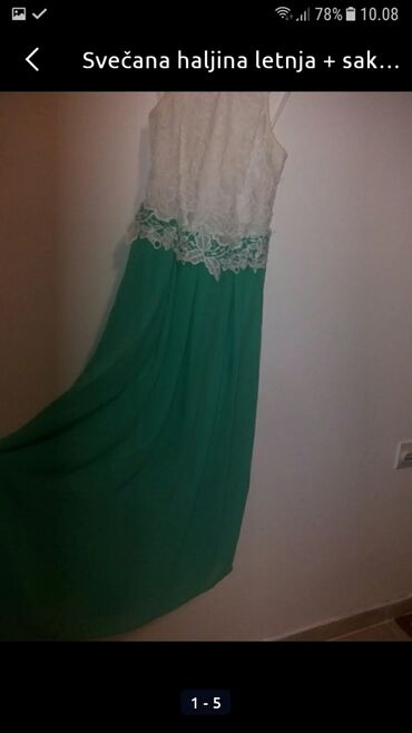 lanene haljine prodaja: L (EU 40), bоја - Zelena, Drugi stil, Na bretele