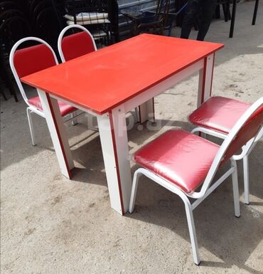 Masa və oturacaq dəstləri: Mətbəx üçün, Yeni, Açılmayan, Dördbucaq masa, 4 stul — 5