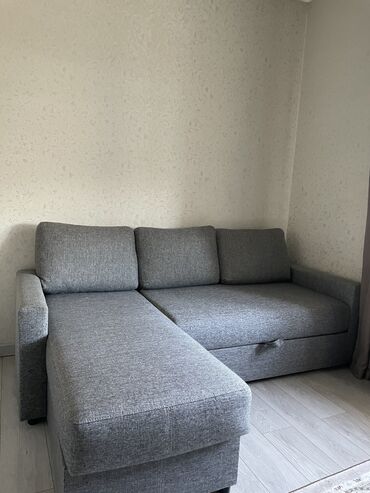 диван и кресло бу: Диван-кровать, цвет - Серый, Б/у
