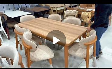 bez parca: Mətbəx üçün, Yeni, Açılan, Dördbucaq masa, 6 stul — 1