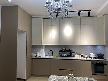 silver kitchen: Кухонный гарнитур современного дизайна, линейная планировка. - — 7