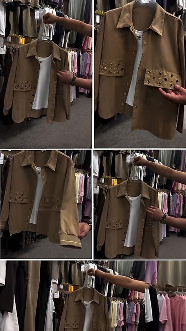 dior jaket: Qadın üçün şıq üst köynək/jaket - Rəng: tünd bej/kakao - Model — 4