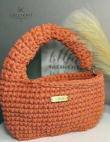 neo sat: Ručno pletena torbica Lolliknit - Materijal: debela pamučna traka — 1