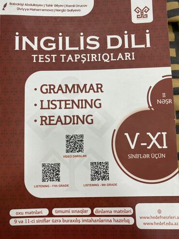 2 ci sinif sinifdənxaric oxu pdf: İngilis dili Testlər 11-ci sinif, Hədəf, 2-ci hissə, 2022 il