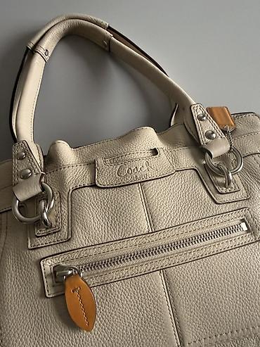 leather: Классическая сумка, Coach, Материал: Натуральная кожа, Застежка на молнии, Женские, Б/у — 1