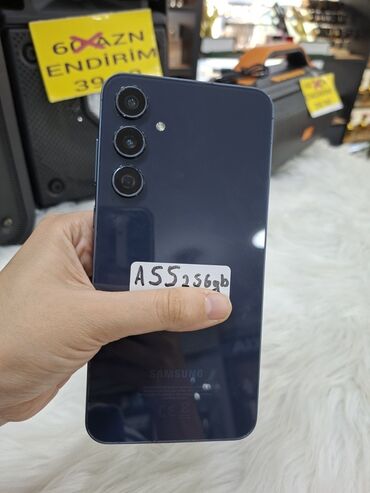 Samsung: Samsung Galaxy A55, 256 GB, rəng - Göy, Zəmanət, Kredit, Barmaq izi
