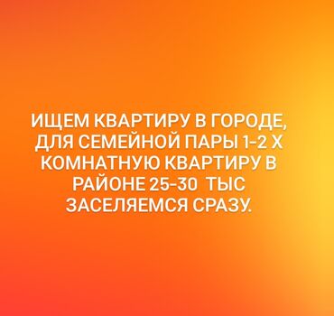 сдаю однокомнатную квартиру долгосрочное: Ищем квартиру в городе (Бишкек)для семейной пары. Рассматриваются