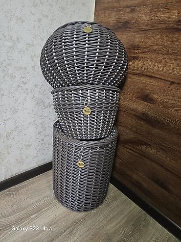 Горшки для растений: Кашпо из искусственного ротанга. Ручная работа. Эксклюзив. Объем 10л — 7