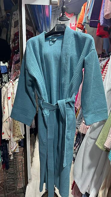 Халаты: Мужской женский вафельный халат 100% хлопок Мягкая и впитывающая ткань — 10